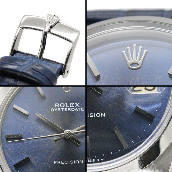 Rolex Oysterdate Precision 6694 Blue Dial Watch Men