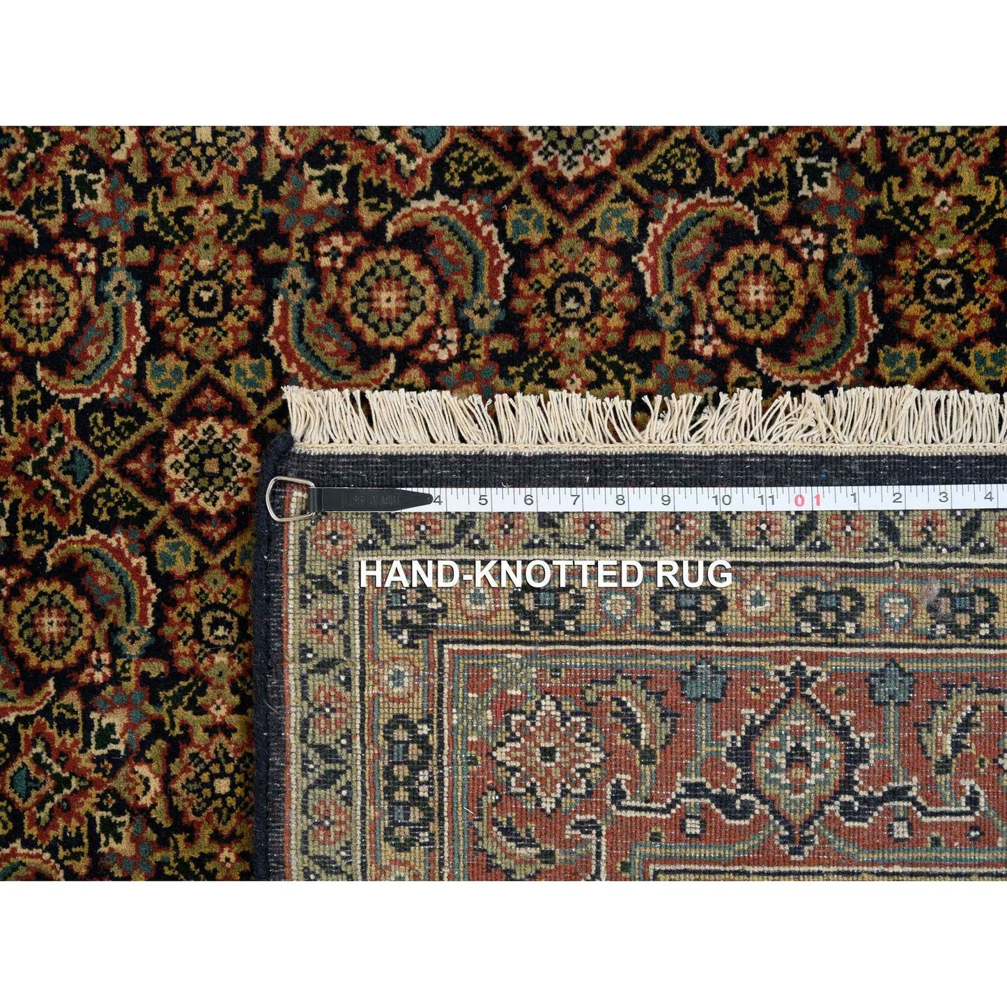 5'9"X5'9" Blue Herrita Hand Knotted Wool 175 Kpsi Square Rug