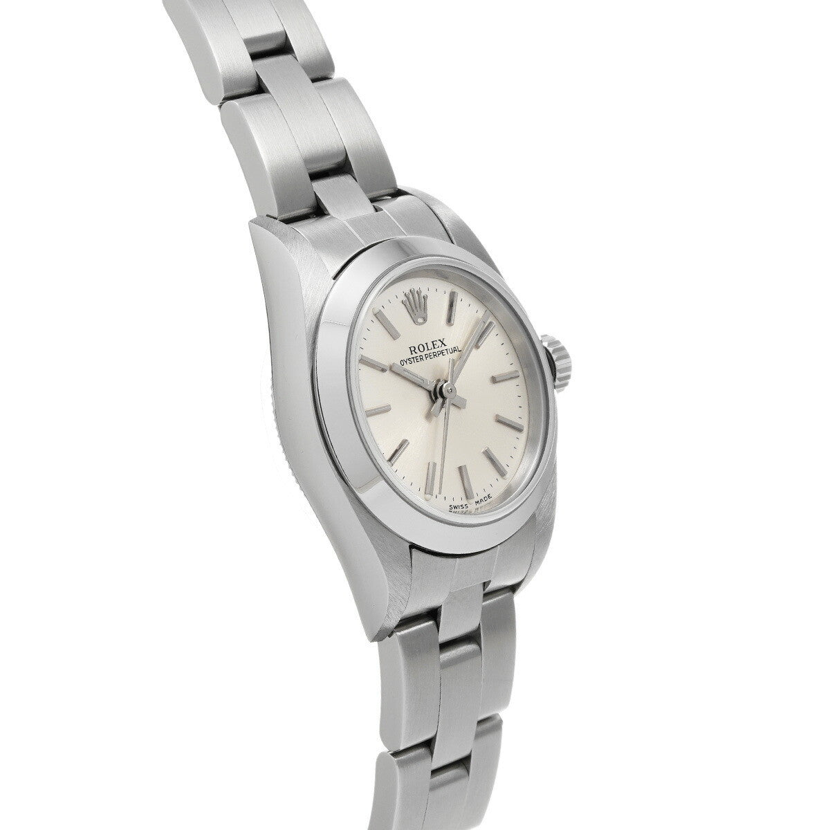 Rolex Oyster Perpetual 76080 Silver Case Size 2424Mm Ladies Used Watch #31184
