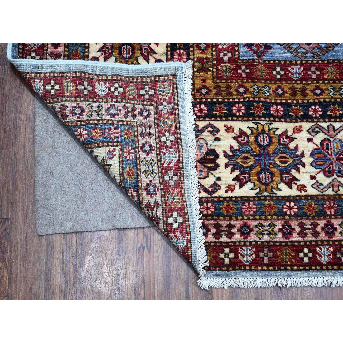 9'X12'6" Gray Afghan Super Kazak Hand Knotted 100% Wool Oriental Rug