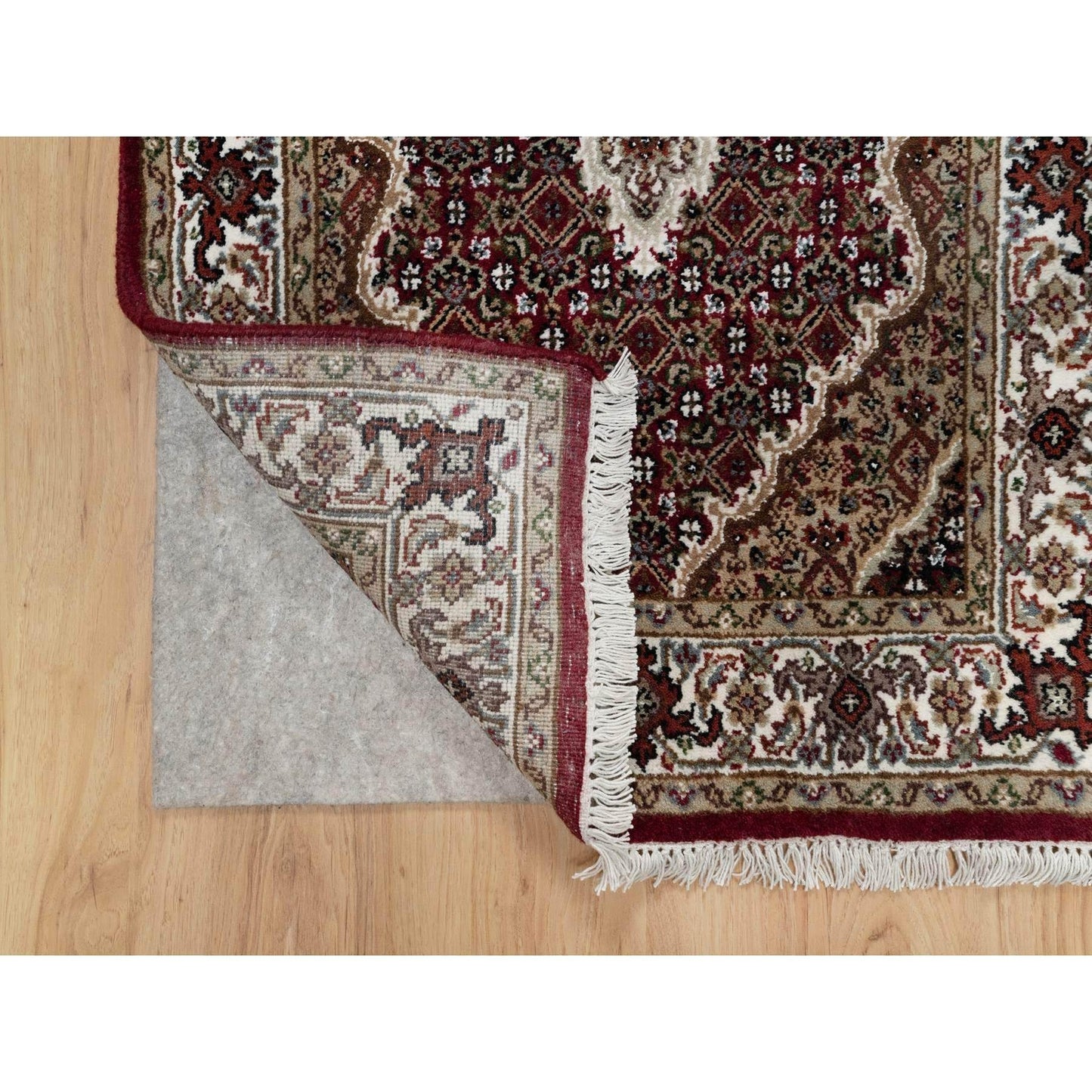 2'7"X20'4" Scarlet Red Tebraz Mahi Pure Wool Hand Knotted Xl Runner Rug