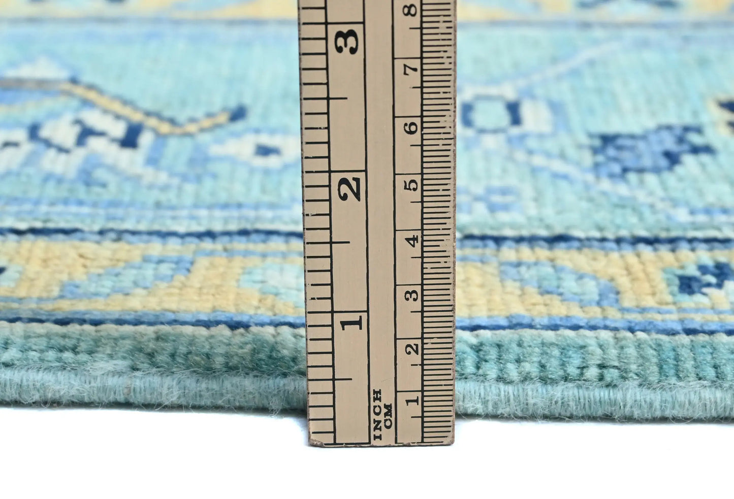 Handmade Blue Kazak Pakistan Rug Floral Modern