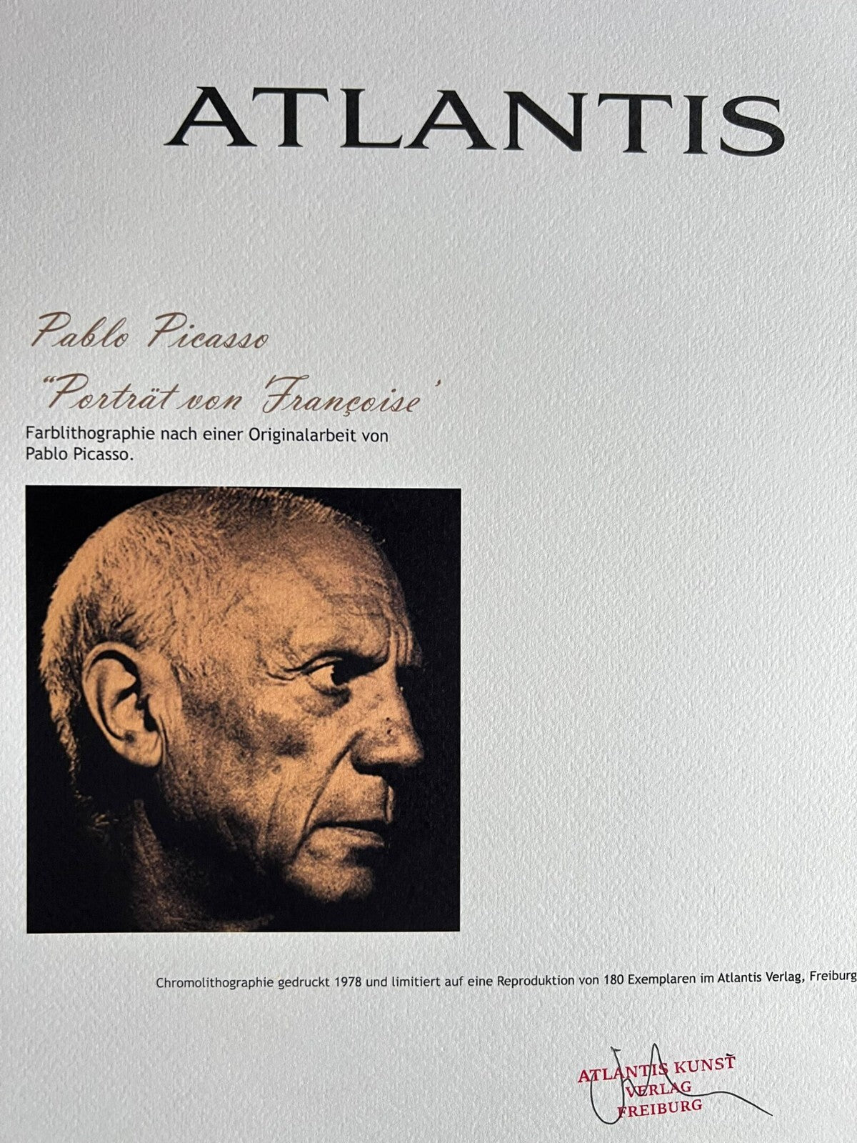 Pablo Picasso Lithograph Coa Signed In Pen Numbered In Pencil Limited