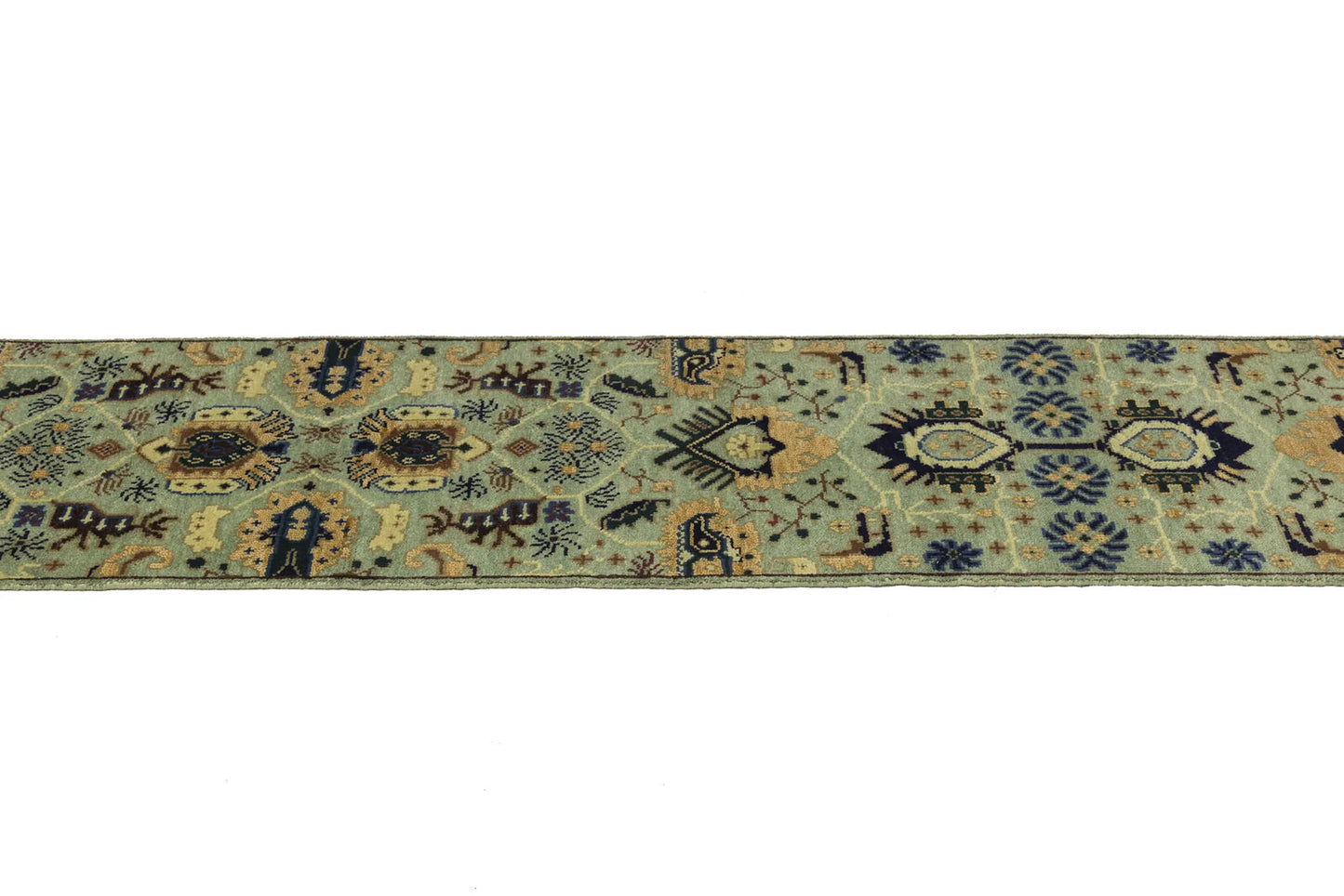 Geometric Tribal Oriental Runner Rug Light Gray