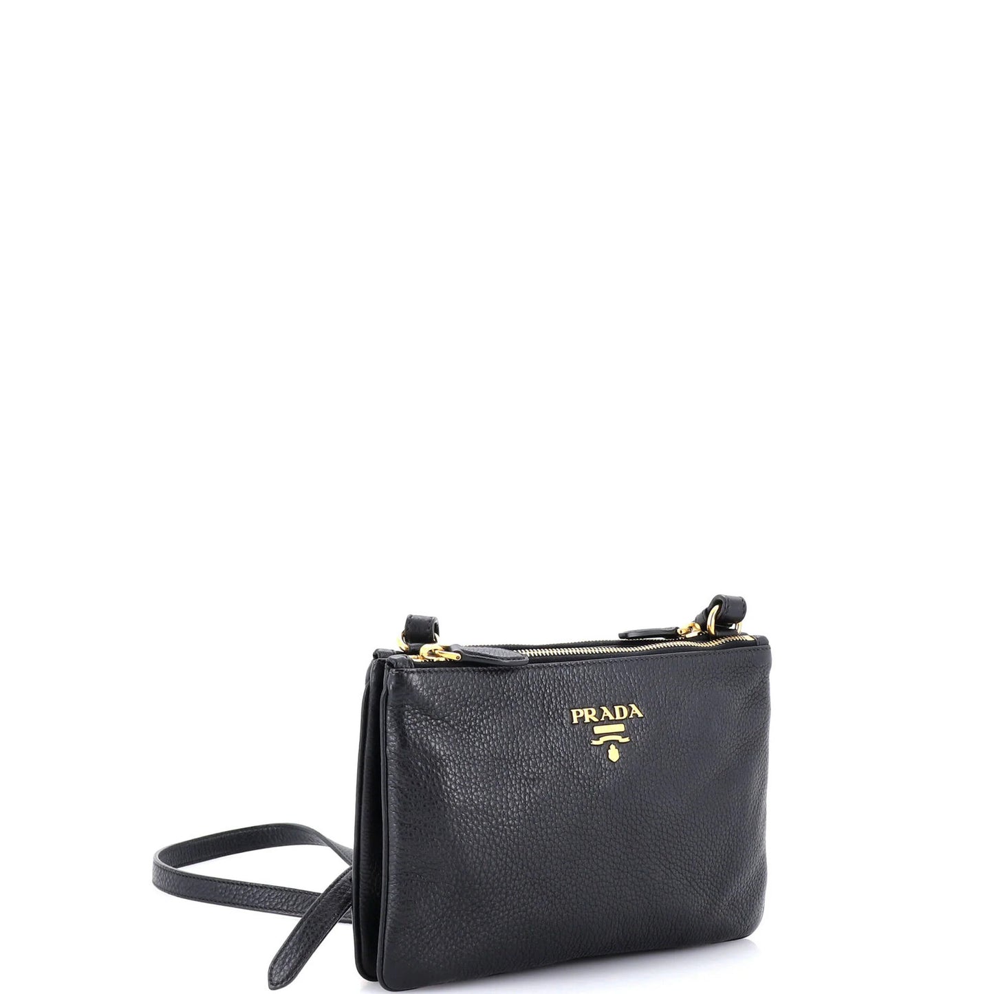 Prada Double Zip Crossbody Bag Vitello Daino Small