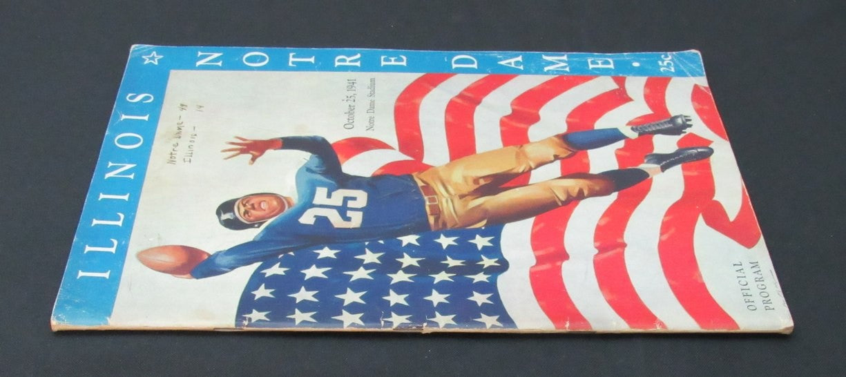 10/25/1941 Illinois Vs. Notre Dame College Program 185919