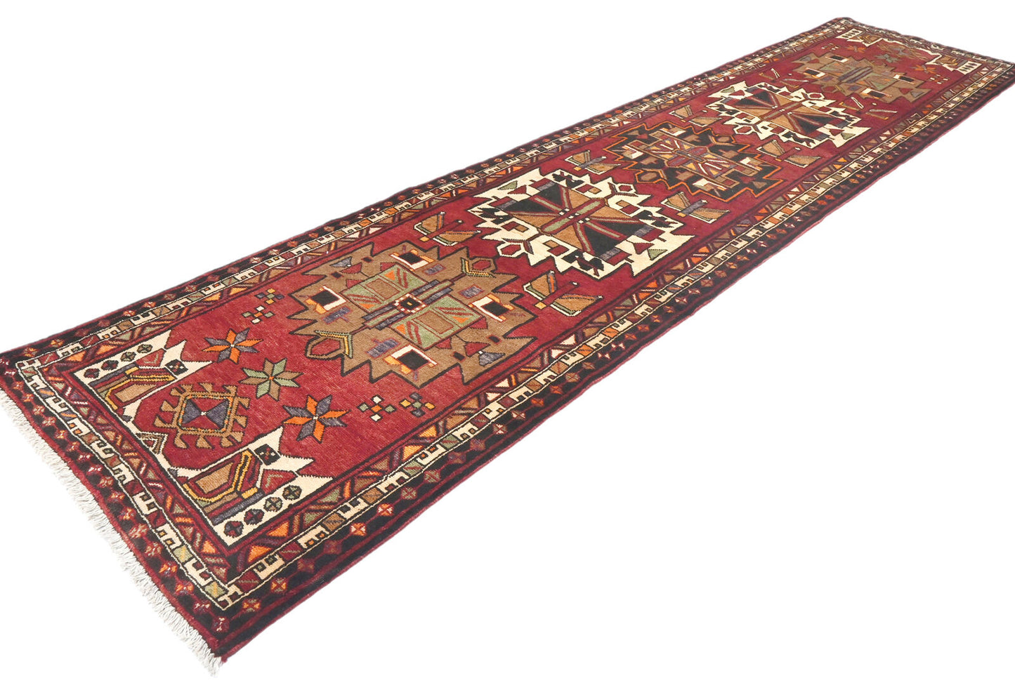 Hand-Knotted Vintage Oriental Runner Rug