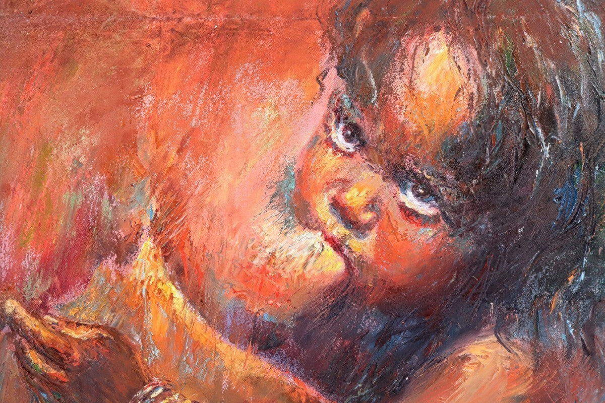Garth Bayley Original Oil Painting The Gaze South African/British Artist Signed
