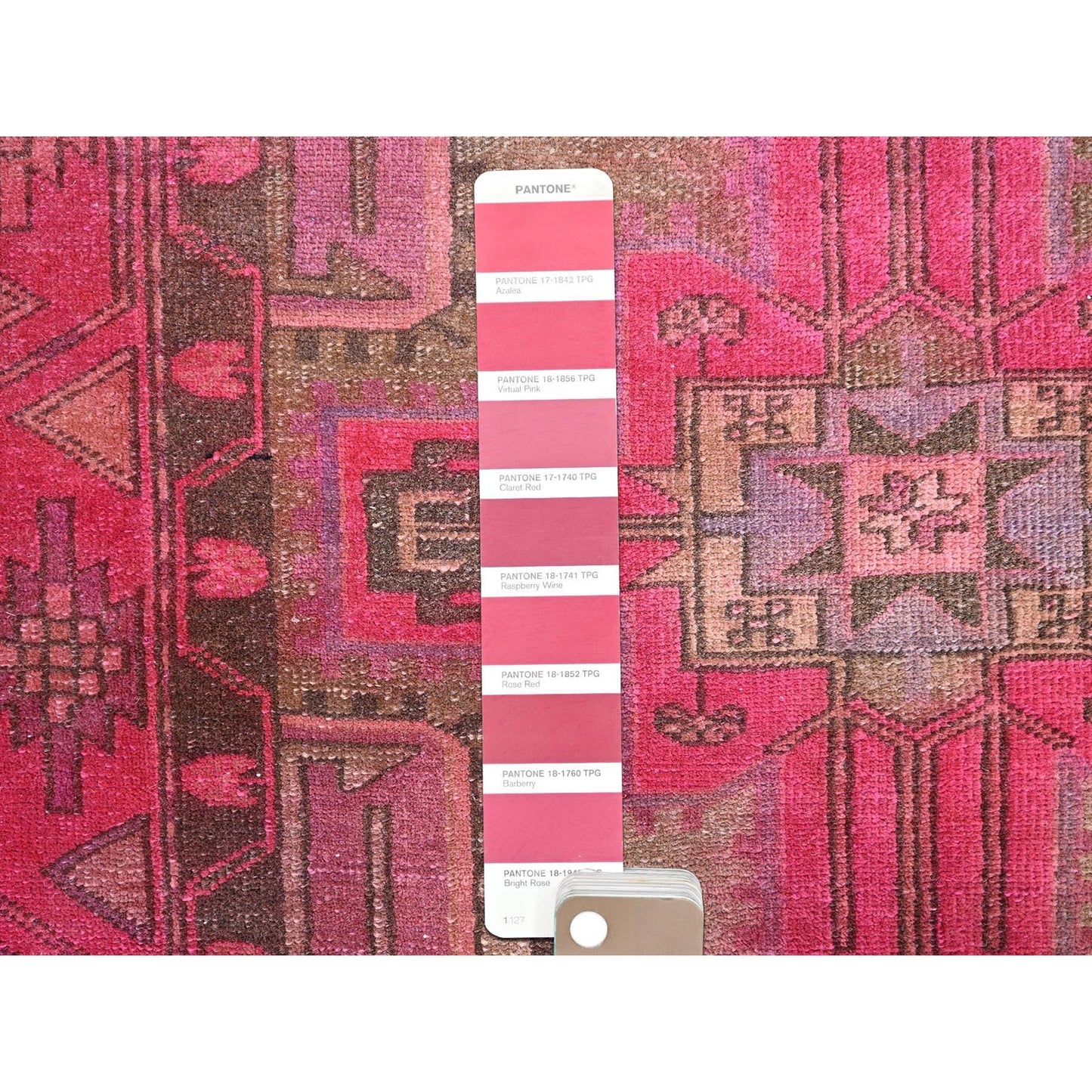 3'4"X9'8" Pink Old Northwest Zoroastrian Hand Knotted Wide Runner Rug