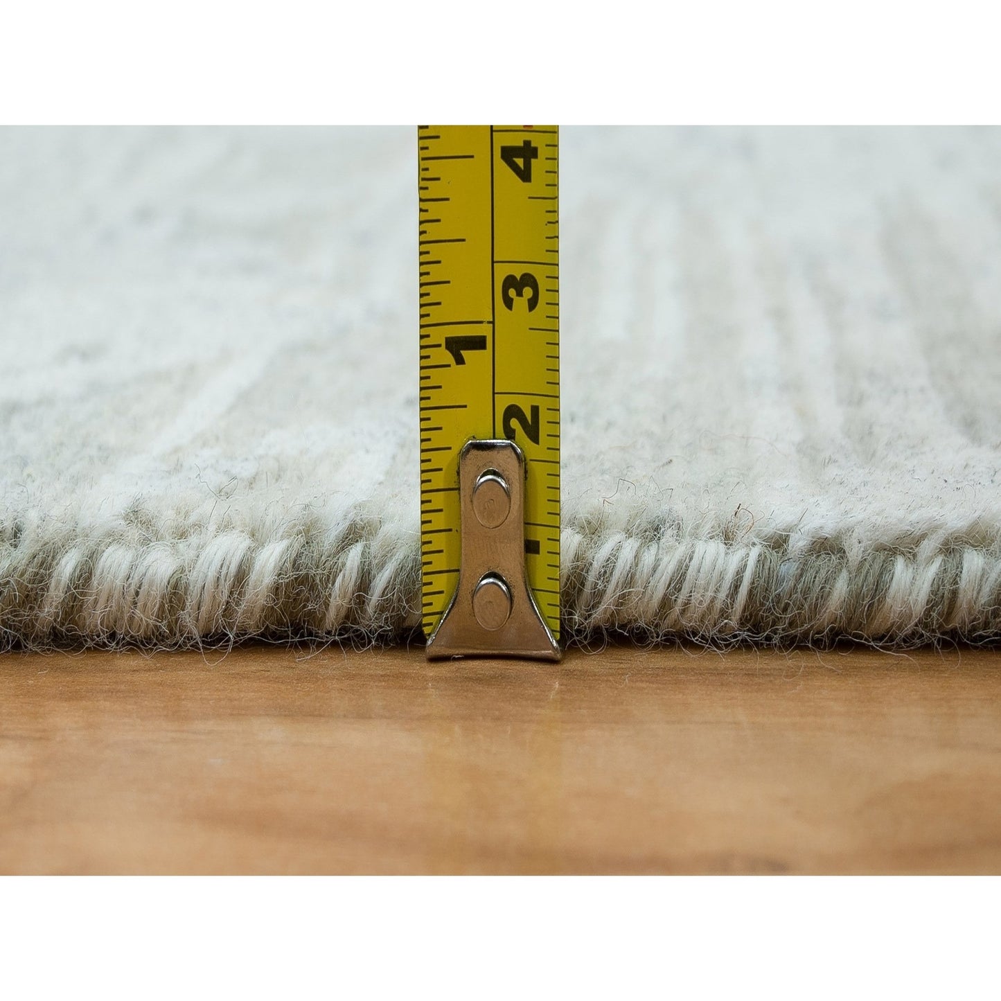 2'7"X22' Gray Modern Design Hand Spun Wool Hand Knotted Xl Runner Rug