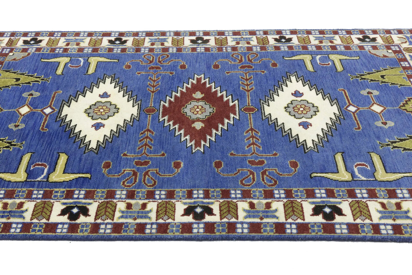 Kazak Oriental Area Rug Geometric Tribal Design