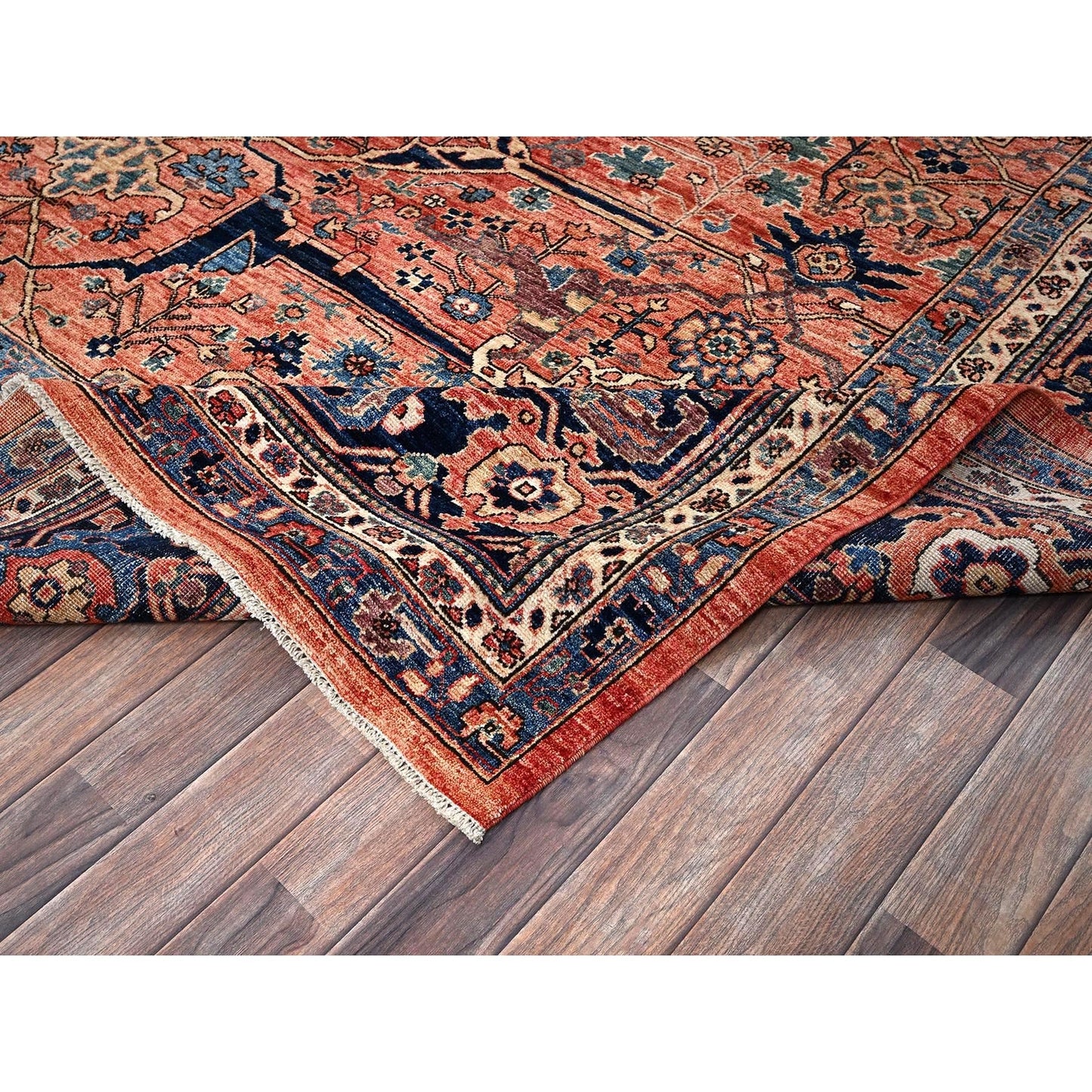 10'1"X13'10" Red Aryana Grade Bijar Garus Design All Wool Hand Knotted Rug