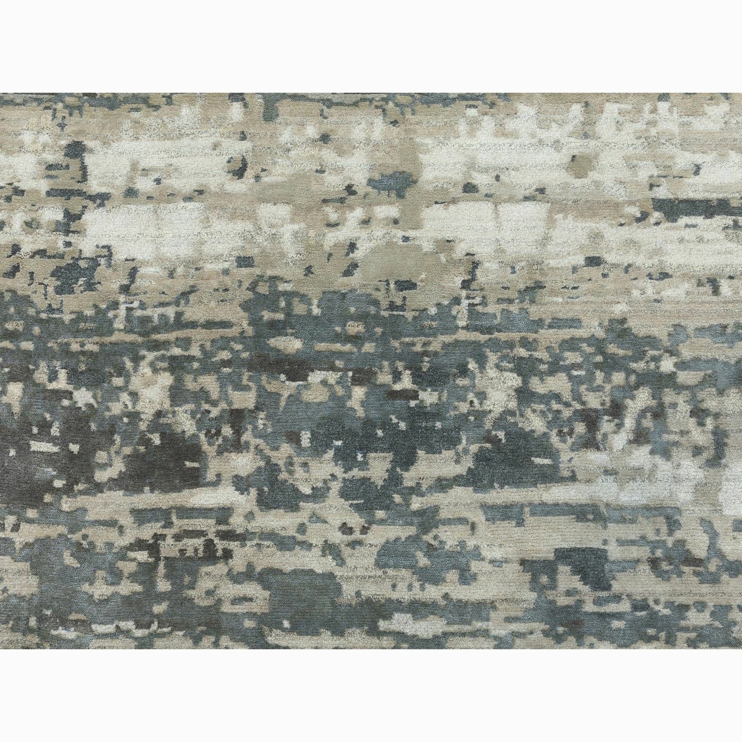 8'3"X8'3" Abstract Design Wool & Silk Hi-Low Pile Hand Knotted Round Rug