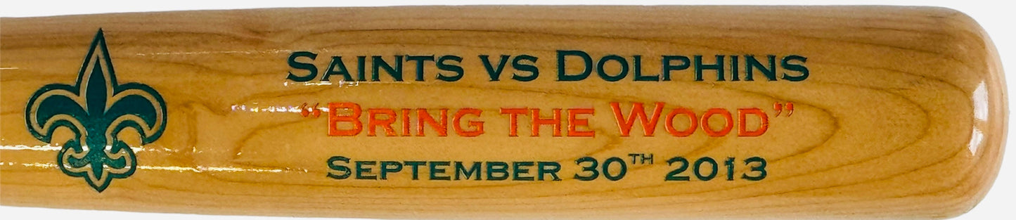 New Orleans Saints Vs Miami Dolphins Bring The Wood Bat Sept 30 2013 Team Issue
