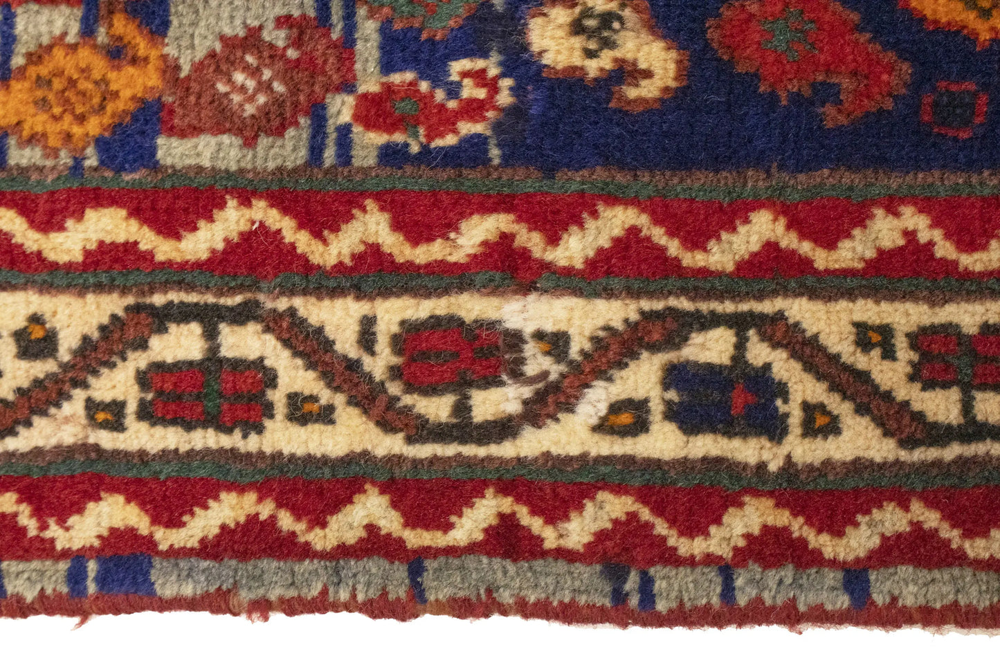 Vintage Geometric Design Oriental Rug Farmho