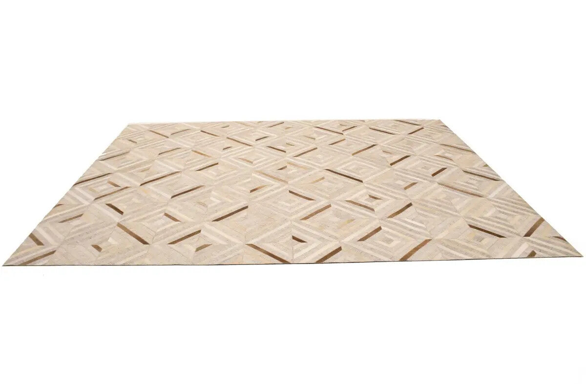 Patchwork Modern Cowhide Leather Rug Contemporary