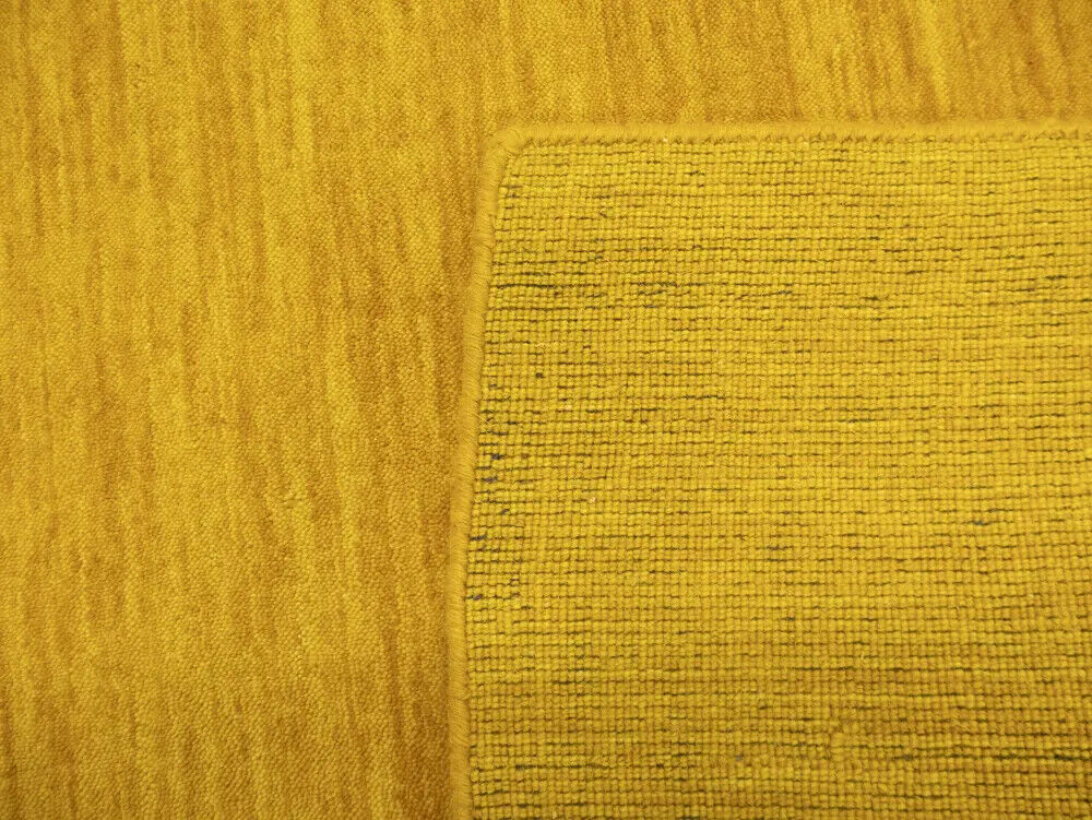 Marigold Solid Design Hand-Loomed 8X8 Gabbeh Wool