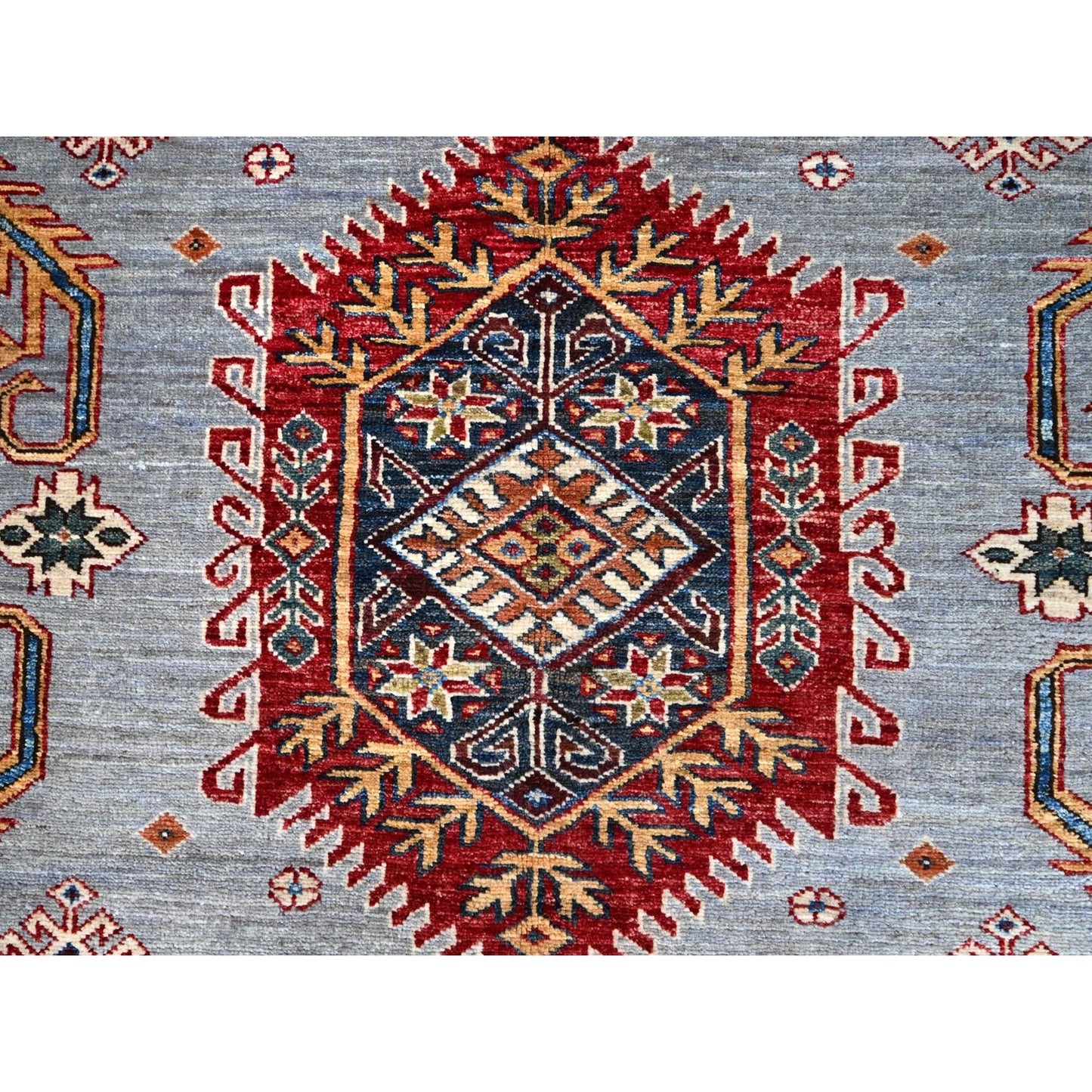 10'2"X14' Koala Gray Afghan Super Kazak Hand Knotted Wool Oriental Rug