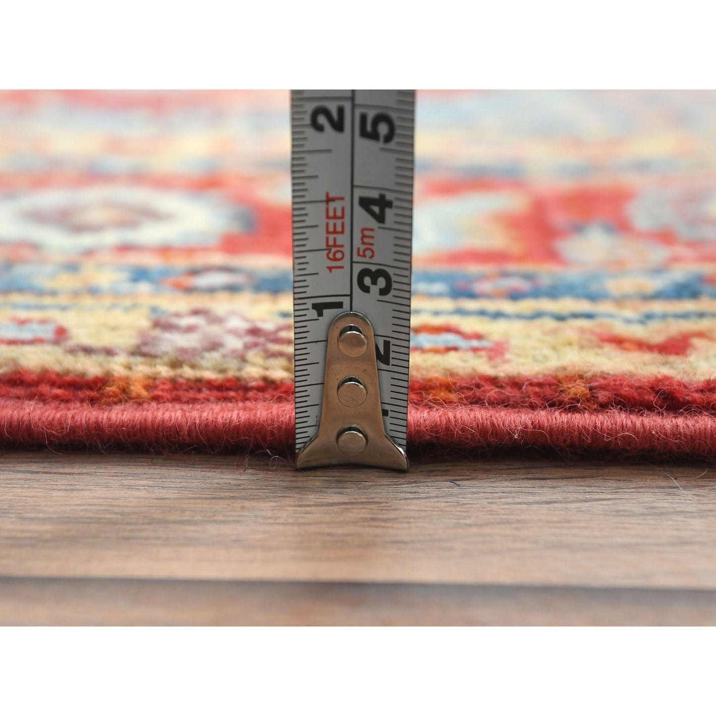 4'X5'9"Imperial Red Afghan Peshawar Heris Wool Hand Knotted Rug