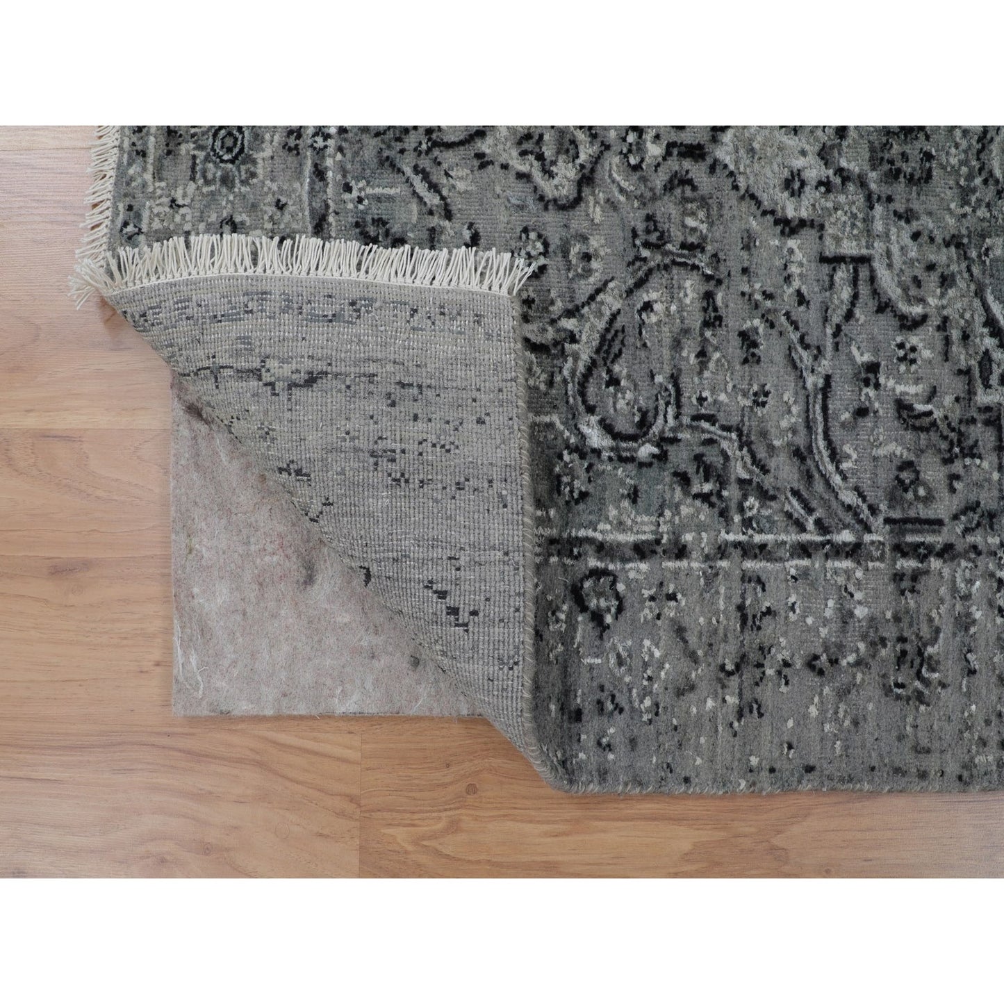 2'10"X8' Farsian Silk With Textured Wool Hand Knotted Oriental Rug
