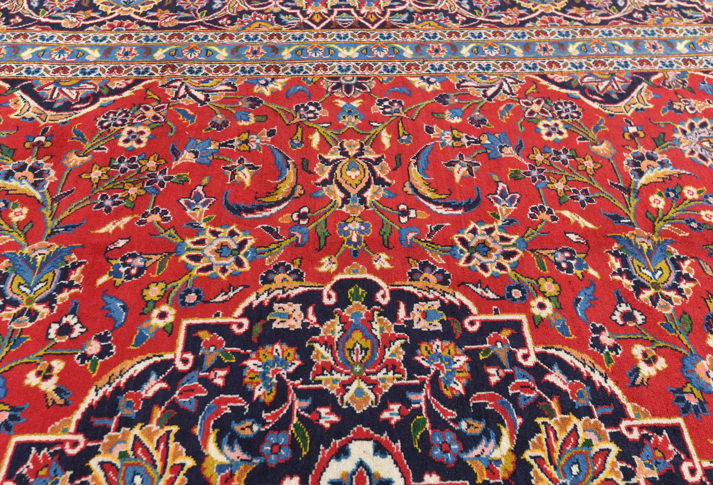 Vintage Wool Oriental Rug Floral Traditional