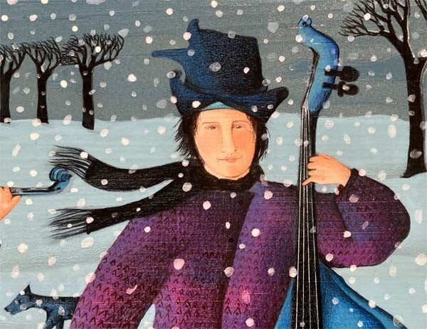 Sylvie Gelineau "Sonatine" 1986 Original Acrylic Painting On Board Signed Canada