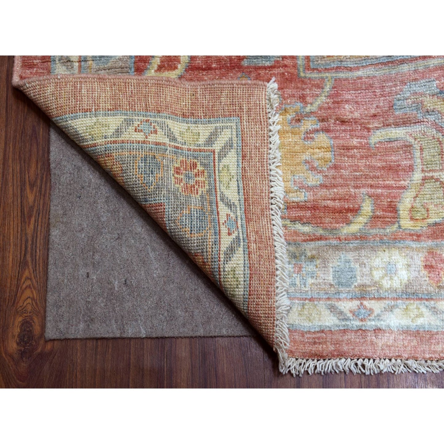 11'10"X14'3" Red Afghan Angora Oushak Wool Hand Knotted Oversized Rug