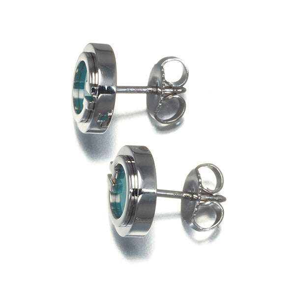 Tiffany&Co. Earrings T Turquoise Circle 18K 750 White Gold