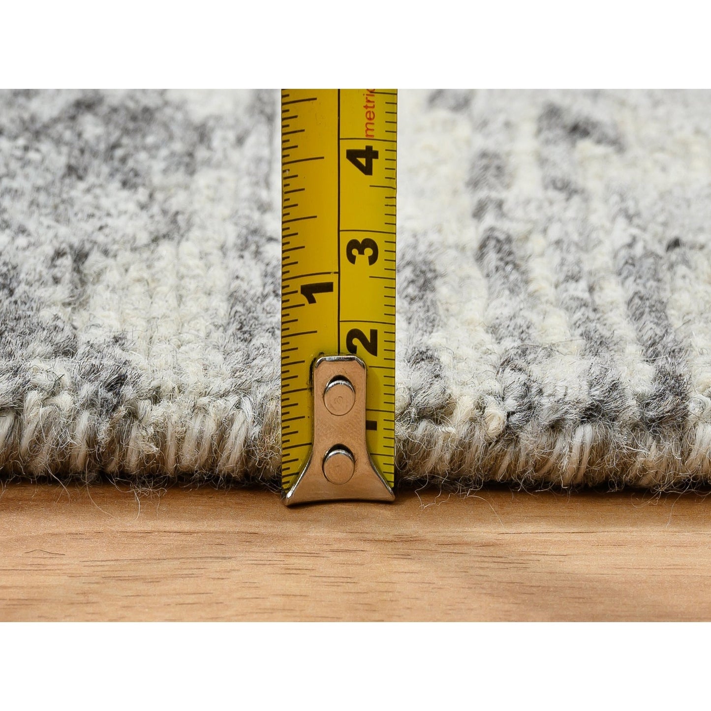2'7"X23'8" Gray Wool Hand Knotted Modern Design Xl Runner Rug