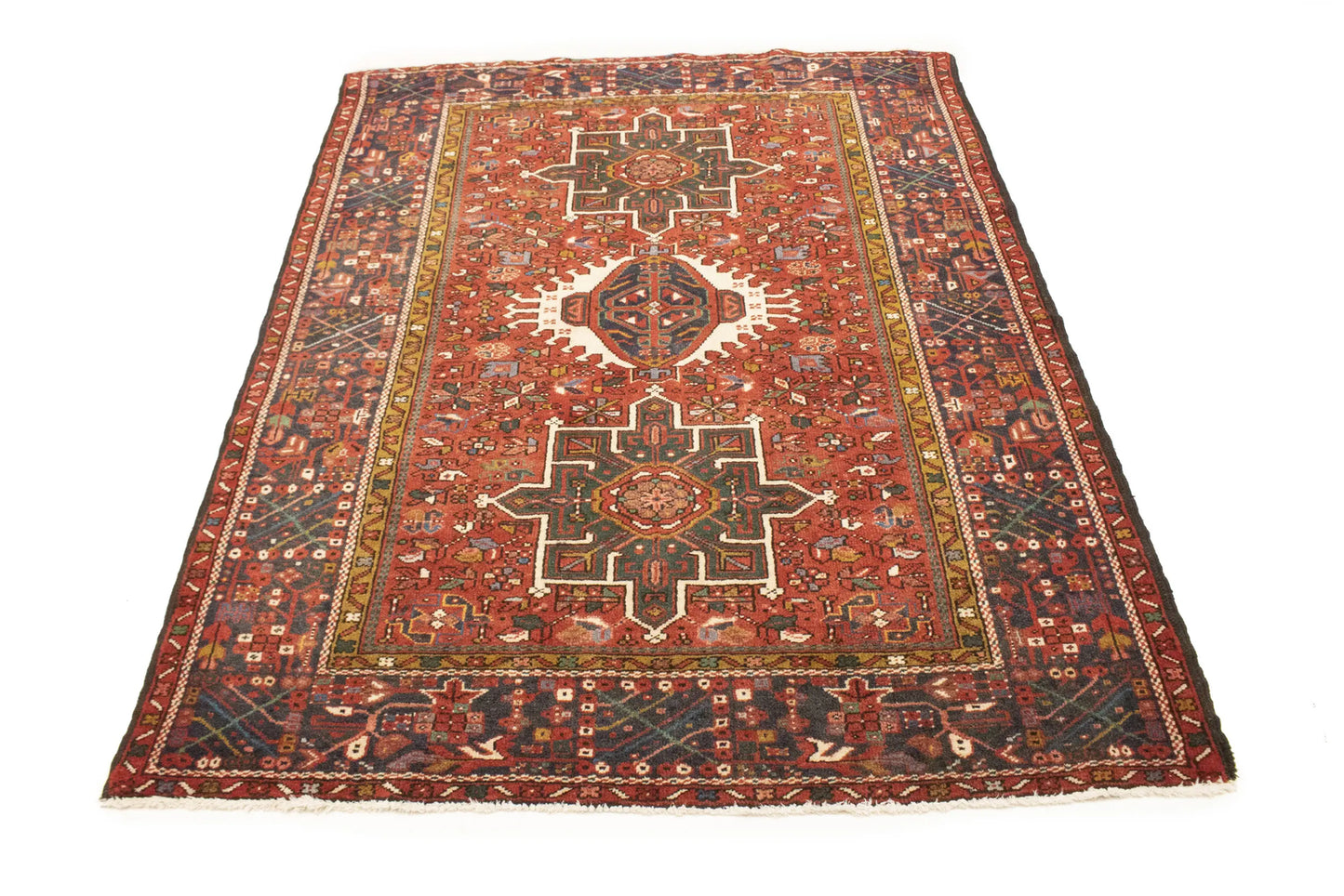 Handmade Vintage Tribal Geometric Area Rug Rusty