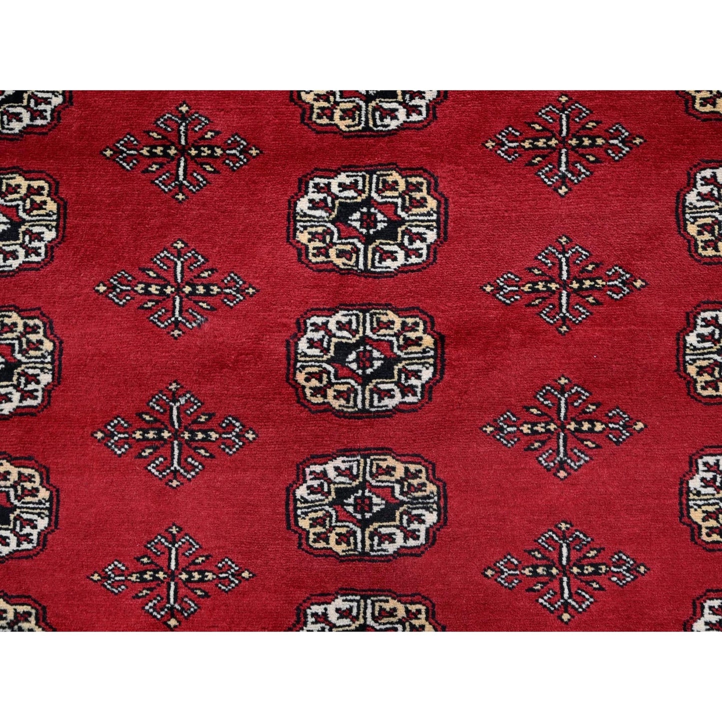 9'2"X12'4" Scarlet Red Princess Bokara Soft Wool Hand Knotted Rug