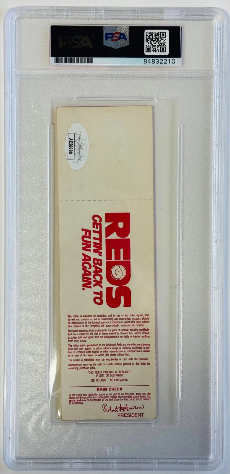 Pete Rose Signed Hit King Ticket Sept 11 1985 (Psa) Authentic Auto