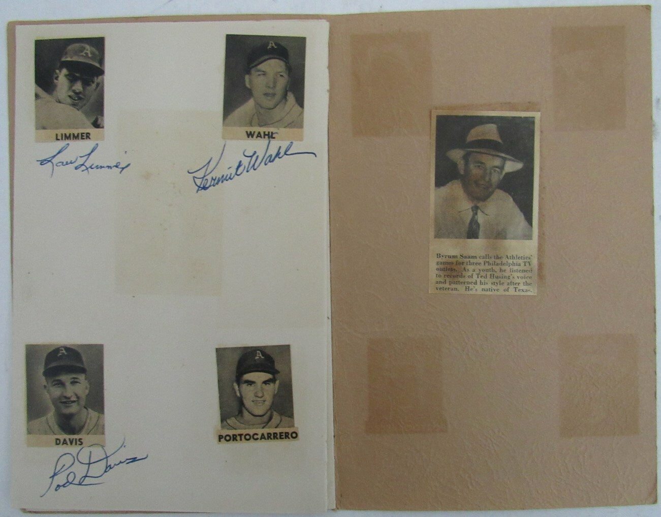 1951 Philadelphia A'S Athletics Scrapbook 21 Autographs Signed Photos 158194