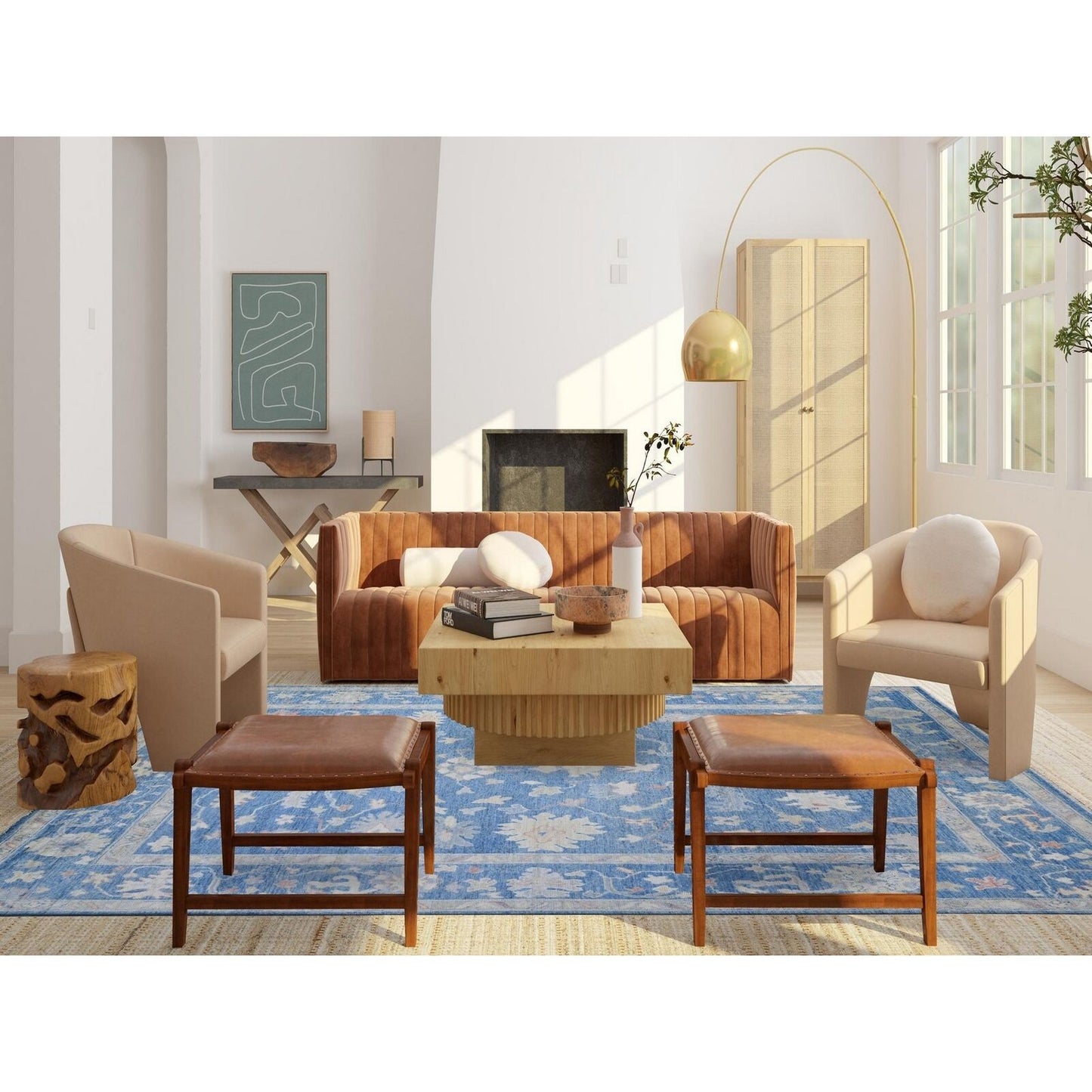 9'X12'2" Denim Blue Afghan Angora Oushak Natural Dyes Oriental Rug