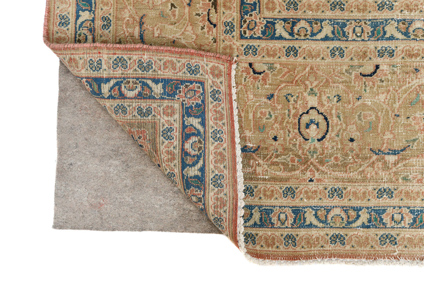 Antique Distressed Oriental Rug Floral Vintage