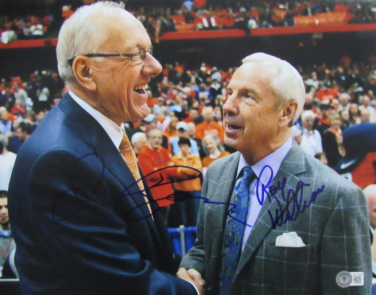Jim Boeheim/Roy Williams Dual-Autographed 11X14