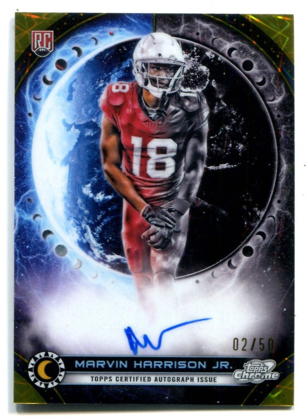 Marvin Harrison Jr 2024 Topps Equinox #Eqrmh Autographed Card /50