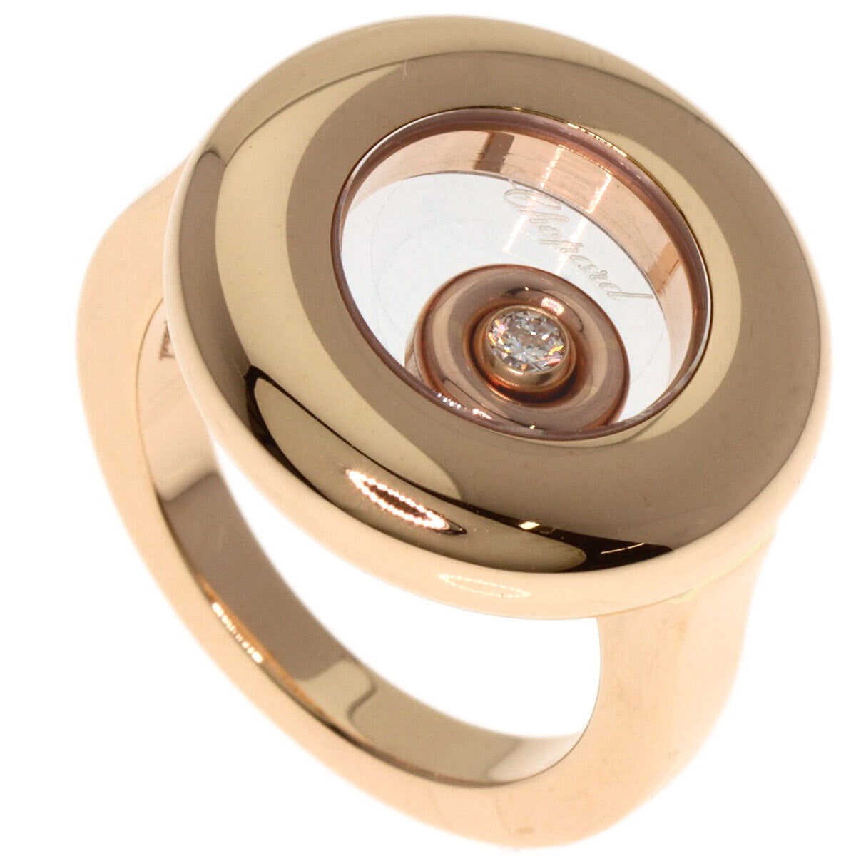 Chopard Happy Spirit 1P Diamond Ring K18 Pink