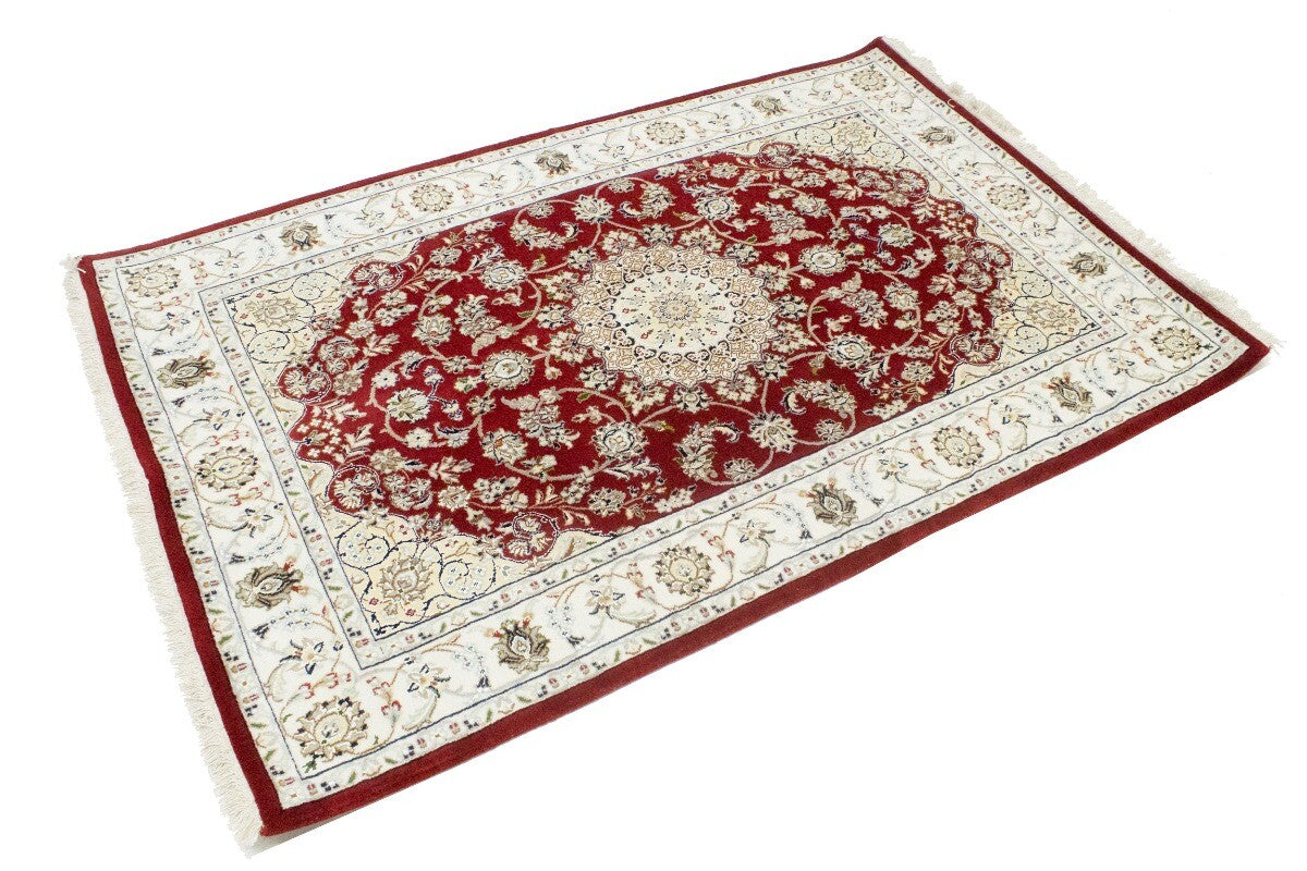 4X6 Ft Handmade Indo-Nain Oriental Rug Classic