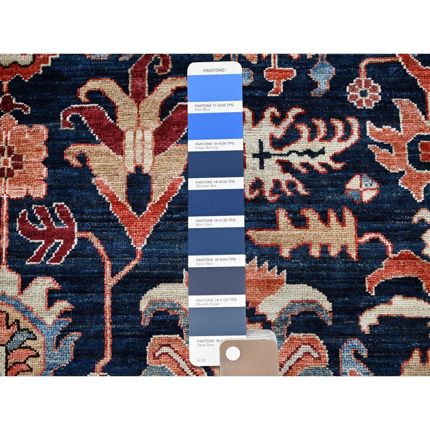 9'2"X11'10" Yale Blue Northwest Zoroastrian Design Wool Hand Knotted Rug