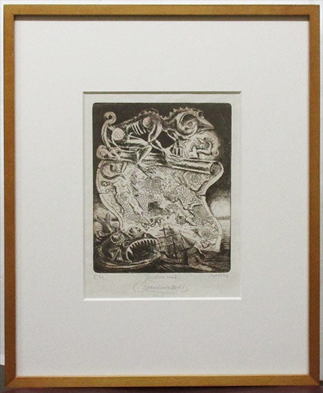 Jiri Havlicek "Beda Wunderland" 1978 Etching E.A. Signed Surrealist Czech Art