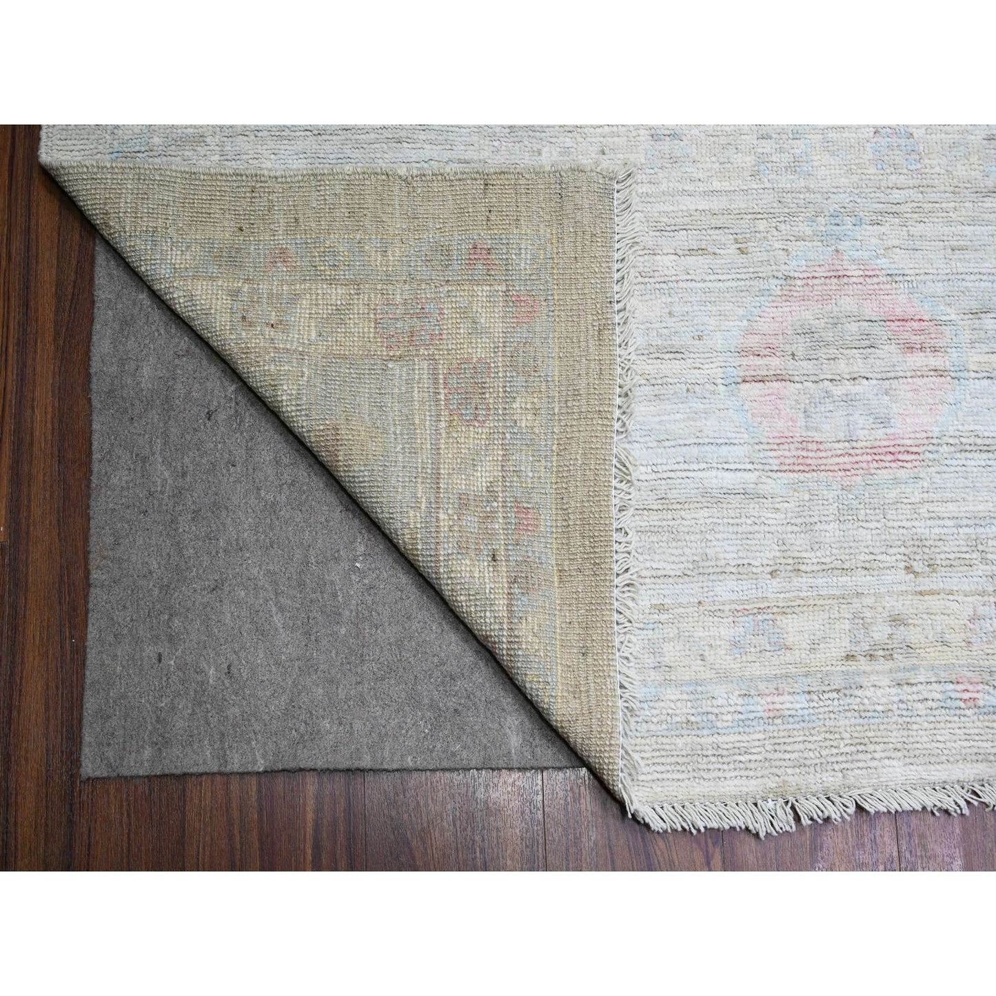 11'10"X14'10" Mineral Gray Wool Hand Knotted Angora Oushak Oversized Rug