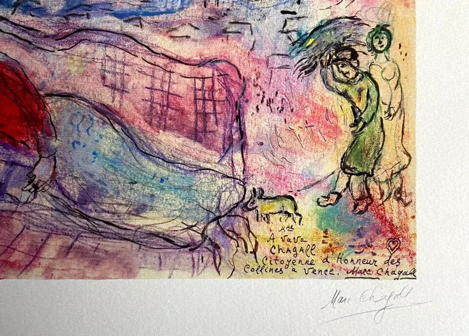Marc-Chagall Lithograph Coa Original Hand-Signed
