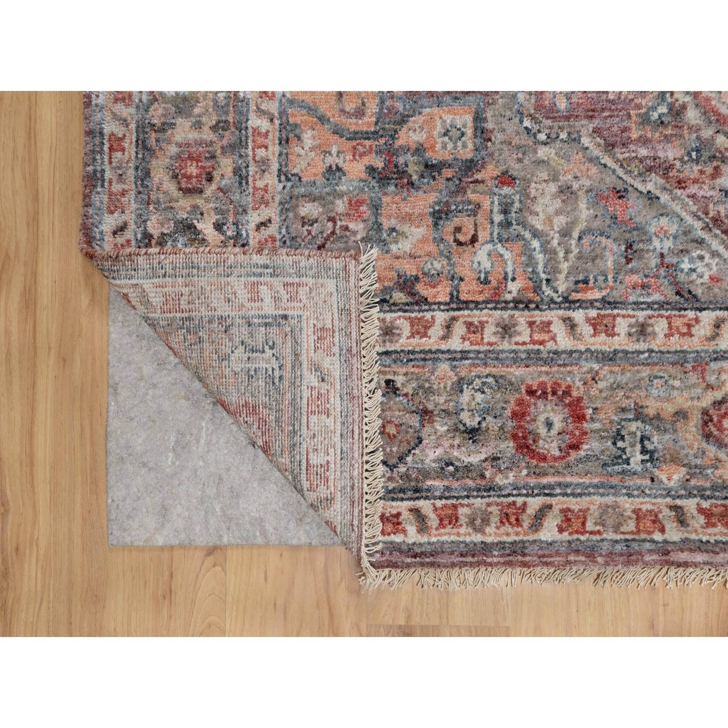 5'10"X9' Tuscan Red Hand Knotted Wool Heris Revival Oriental Rug