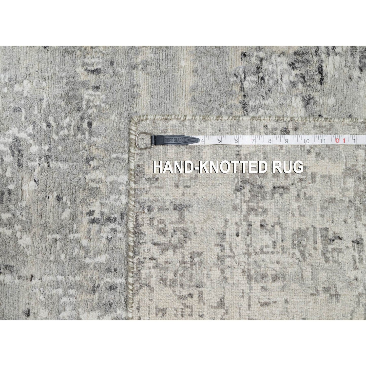 2'6"X26' Gray Hand Knotted Undyed Natural Wool Modern Xl Runner Rug