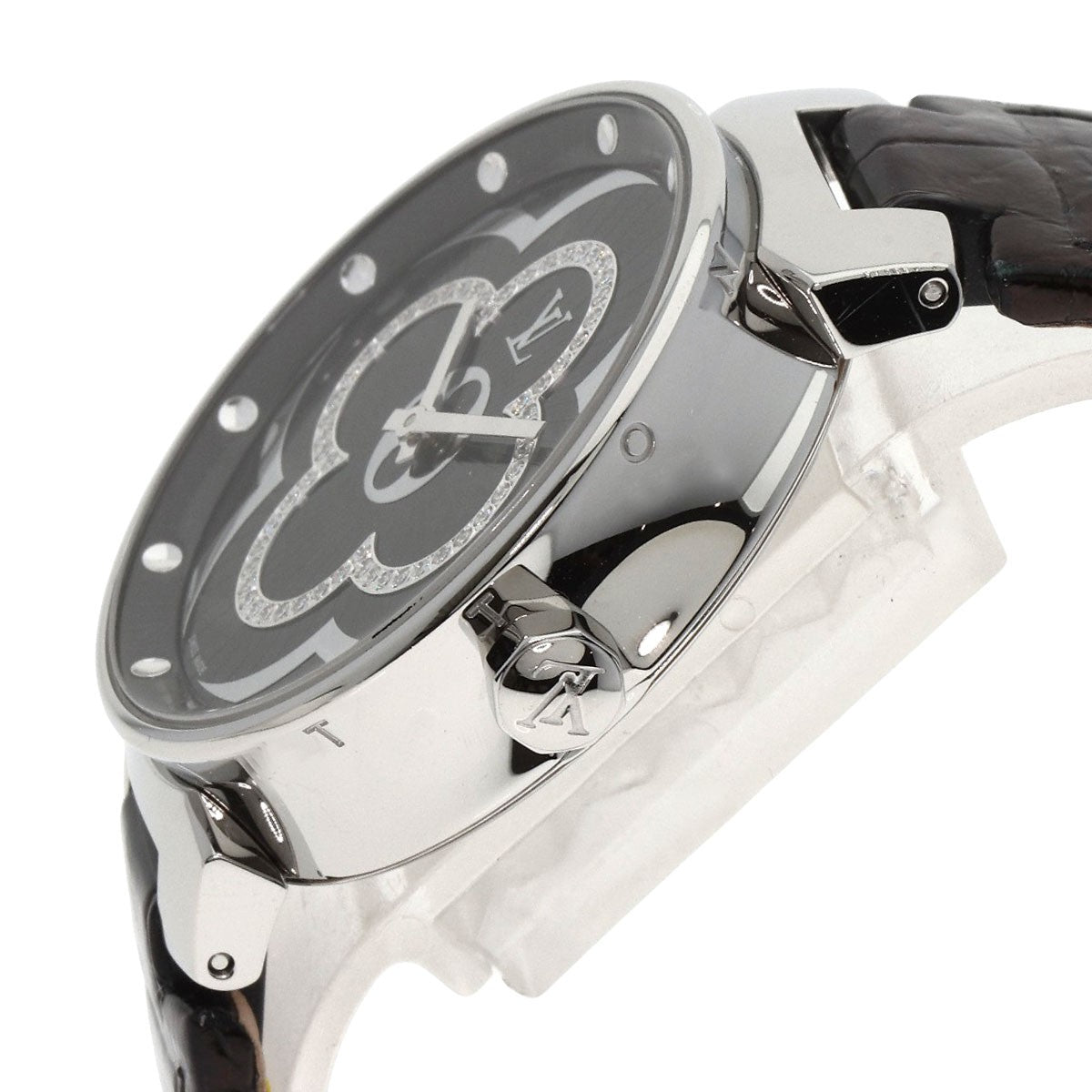 Louis Vuitton Tambour Moon Divine Diamond Watches Qa020 Stainless Steel/Leat...