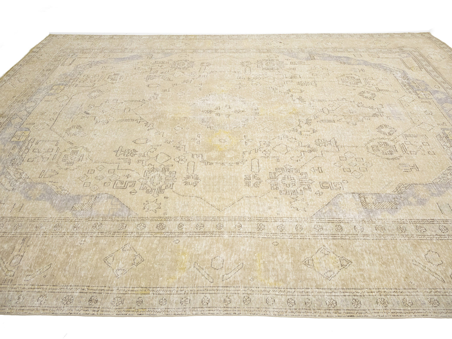 Semi-Antique Handmade Floral Oriental Rug Vintage