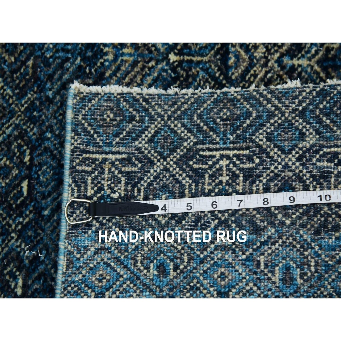 2'5"X12' Blue Kohinoor Herrita Design 100% Wool Hand Knotted Runner Rug