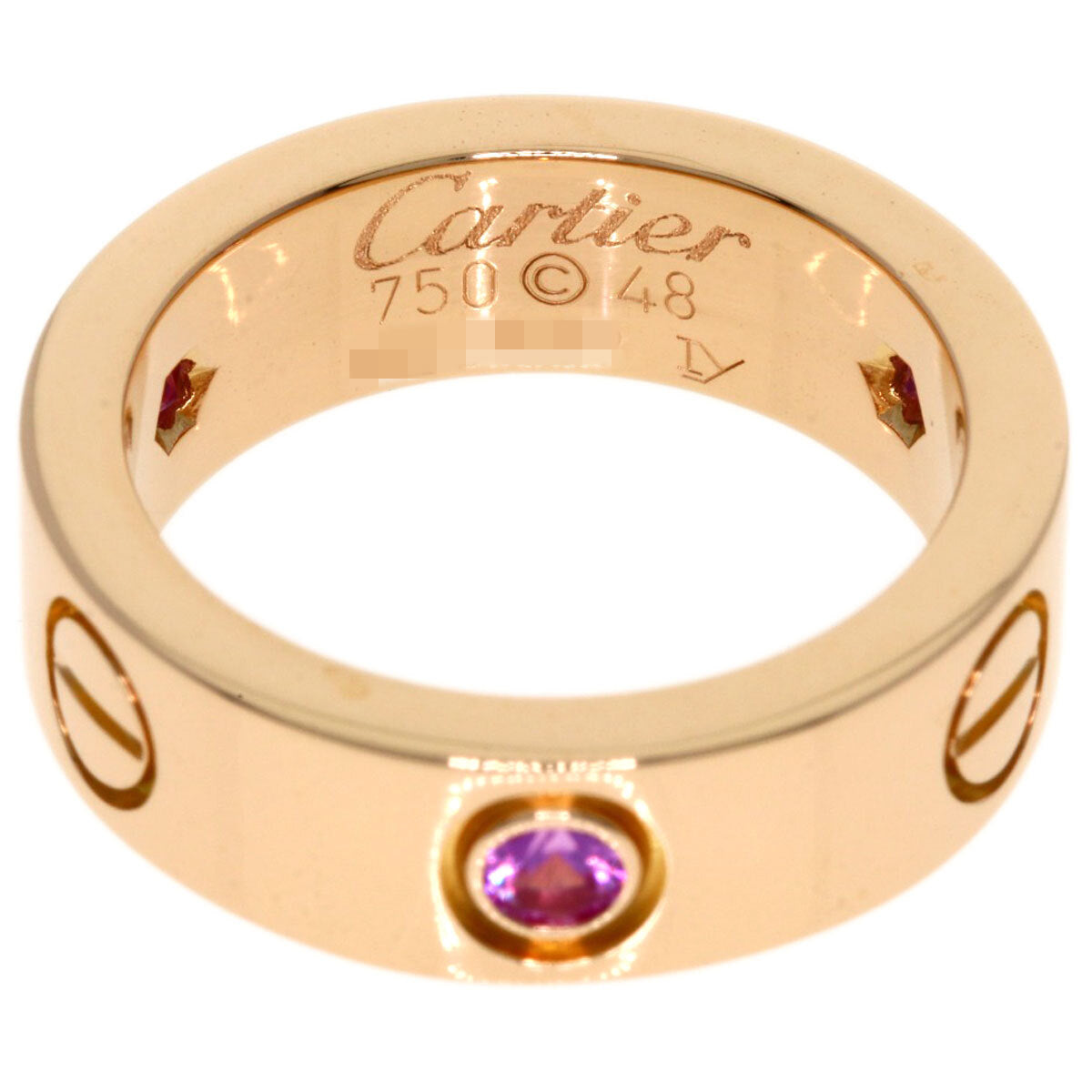 Cartier Ring Love Ring Pink Sapphire # 48 K18