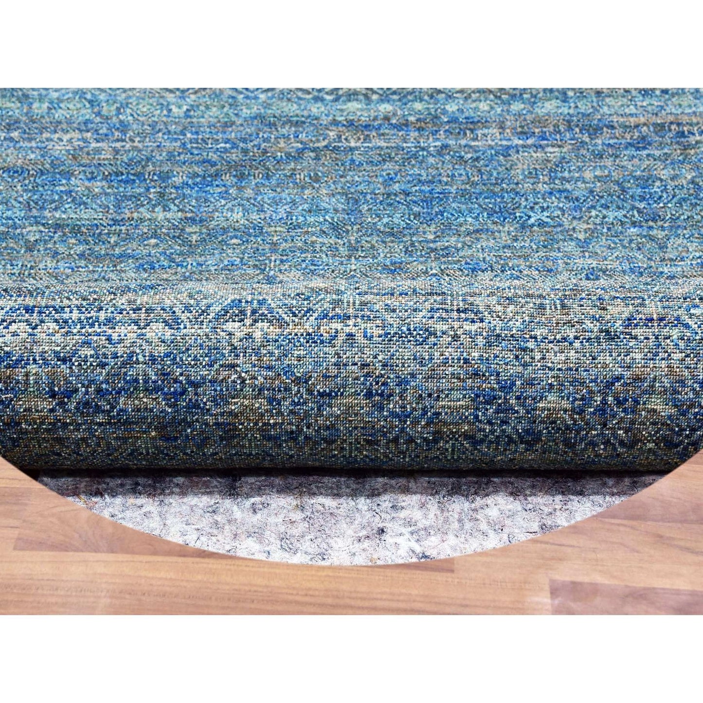 10'X10' Green 100% Wool Hand Knotted Kohinoor Herrita Round Oriental Rug